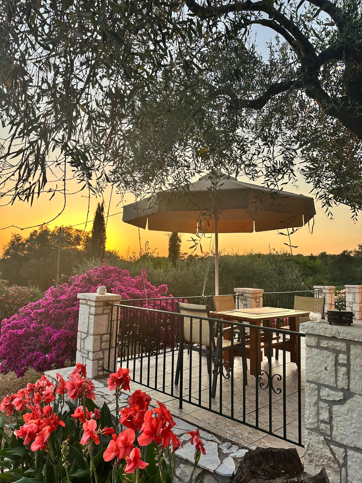 Terrasse am Ferienhaus Nora